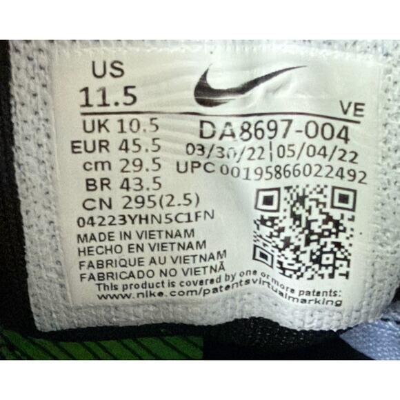 Nike Pegasus Trail 3 Black Green Strike - Men’s Size 11.5 Running Shoe main image 11
